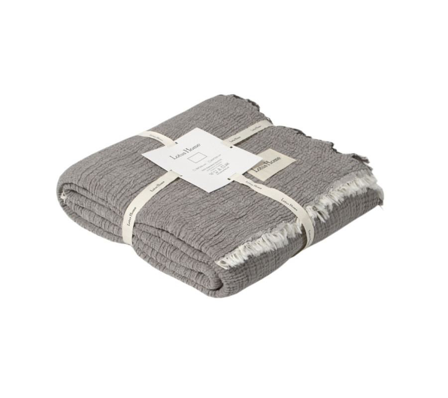 Покривало Lotus Home - Larna muslin anthracite 160*200