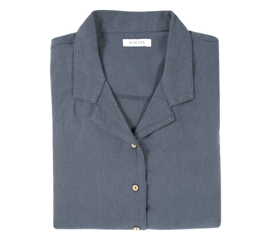 Домашня сорочка Barine - Lino PJ indigo індиго L