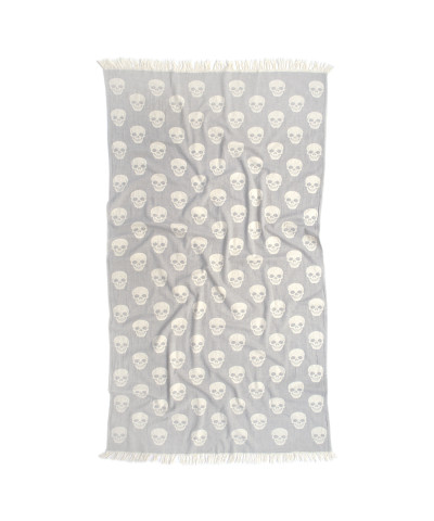 Рушник Lotus Home Pestemal - Skull 90*160 grey сірий