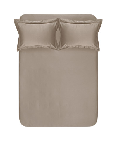 Простирадло на резинці з наволочками 300ТС Lotus Home - Carolina бежевий 180*200+50*70 (2)