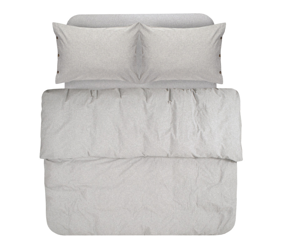 Постільна білизна Lotus Home Washed cotton - Solid light antracite сімейний