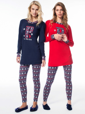 Домашній одяг US Polo Assn - Піжама жіноча (довг.рукав) 15521 синя, XL