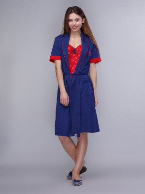 Домашній одяг US Polo Assn - Халат+сарафан 15129 синій, S