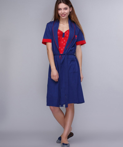 Домашній одяг US Polo Assn - Халат+сарафан 15129 синій, S