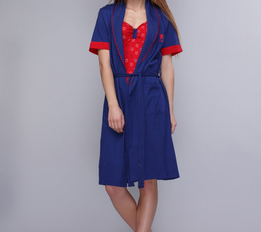 Домашній одяг US Polo Assn - Халат+сарафан 15129 синій, S