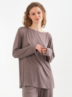 Домашній одяг футболка long sleeve Penelope - Baily vizon темно-бежевий M