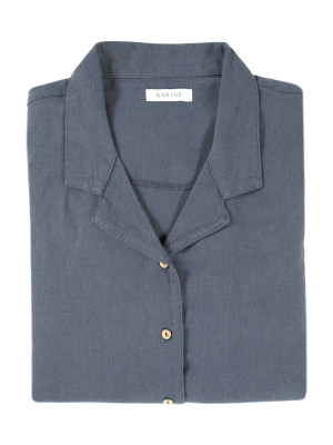 Домашня сорочка Barine - Lino PJ indigo індиго M