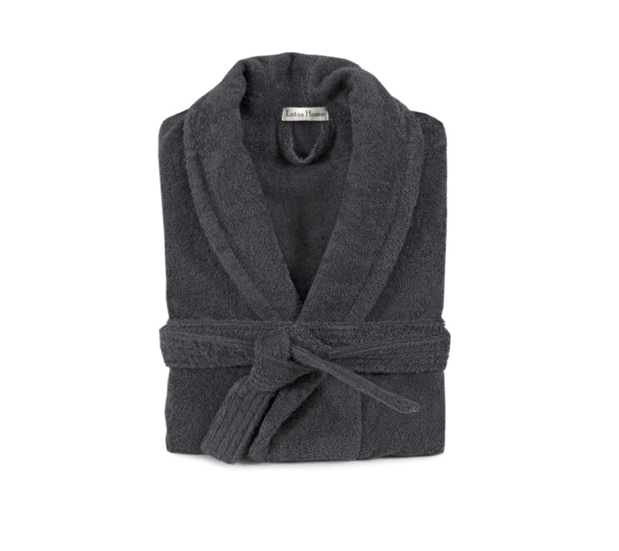 Халат махровий unisex Lotus Home - Basic New Line антрацит L