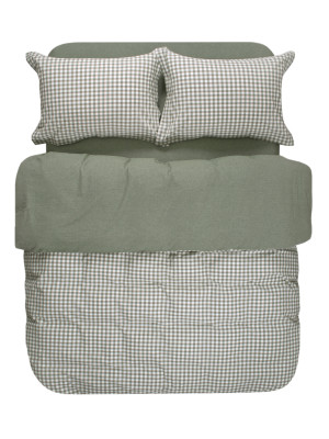 Постільна білизна Lotus Home - Checked Gingham оливковий сімейний