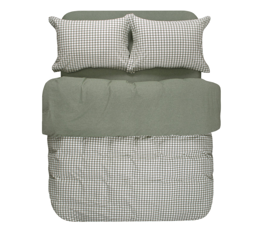 Постільна білизна Lotus Home - Checked Gingham оливковий сімейний