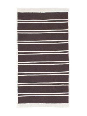 Килим Lotus Home - Infinity Stripe коричневий двосторонній 80*150