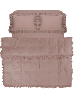 Постільна білизна Lotus Home Washed cotton - Kansas fly пудровий євро
