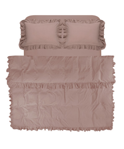 Постільна білизна Lotus Home Washed cotton - Kansas fly пудровий євро