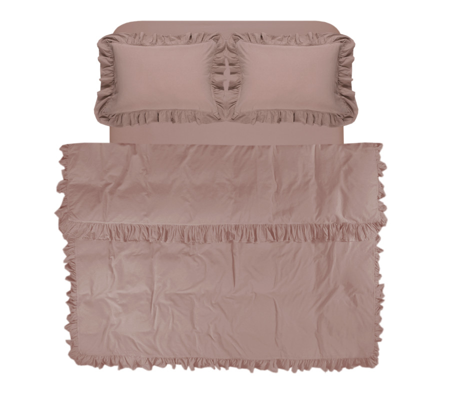 Постільна білизна Lotus Home Washed cotton - Kansas fly пудровий євро