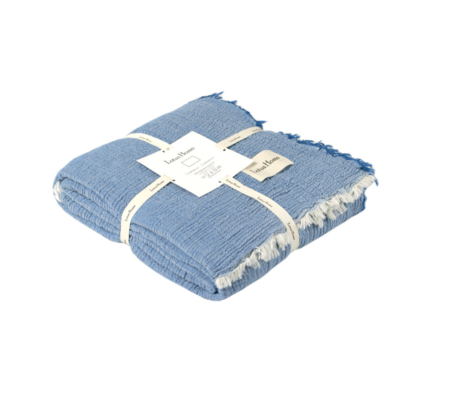 Покривало Lotus Home - Larna muslin blue 160*200