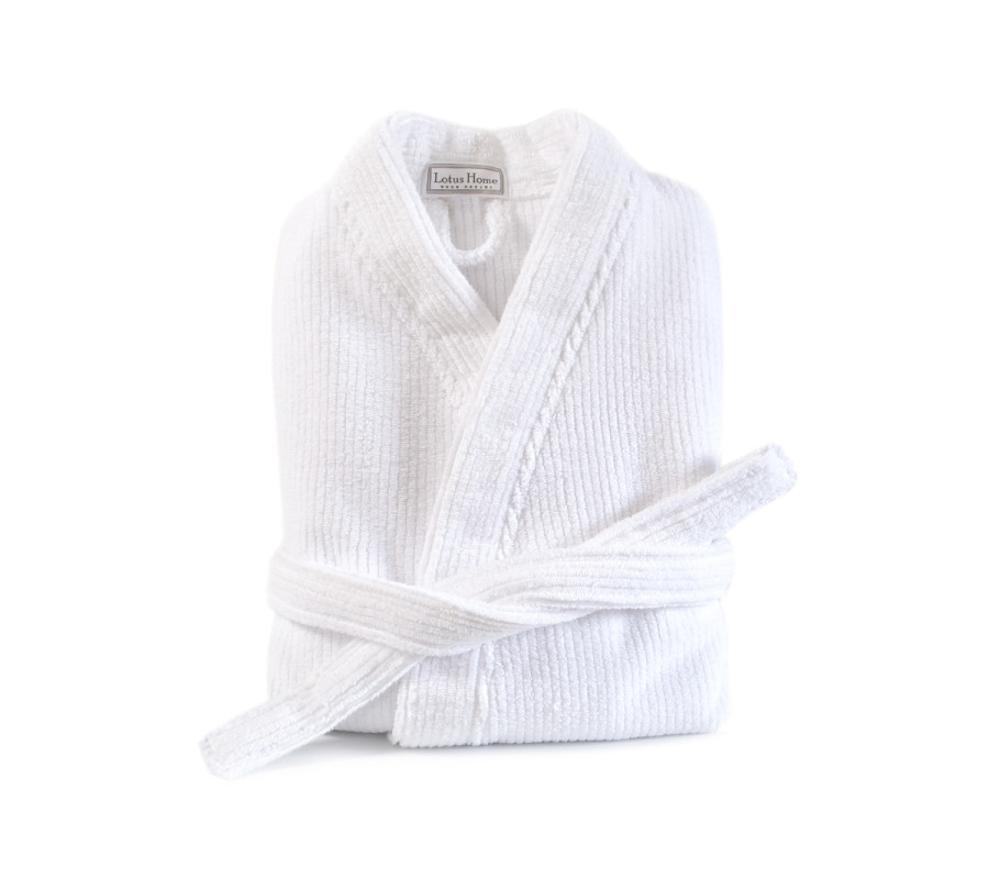 Халат-кімоно unisex Lotus Home - Bold Microcotton white махровий L
