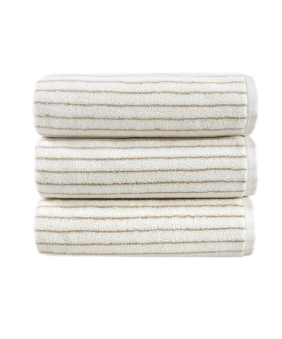 Рушник Lotus Home Готель Premium - Microcotton Stripe Ecru-Kahve 70*140 550 г/м²