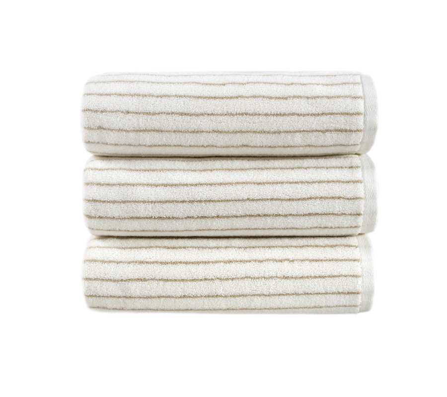 Рушник Lotus Home Готель Premium - Microcotton Stripe Ecru-Kahve 70*140 550 г/м²