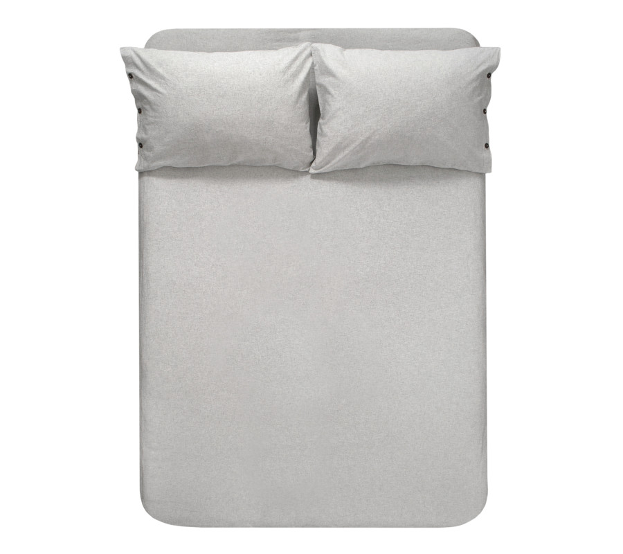 Простирадло з наволочками Lotus Home Washed Cotton - Light antracite 270*270