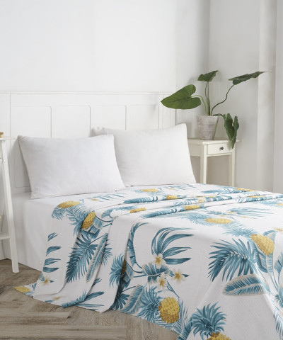 Покривало піке Eponj Home - CustomAnanas beyaz білий вафельне 160*235
