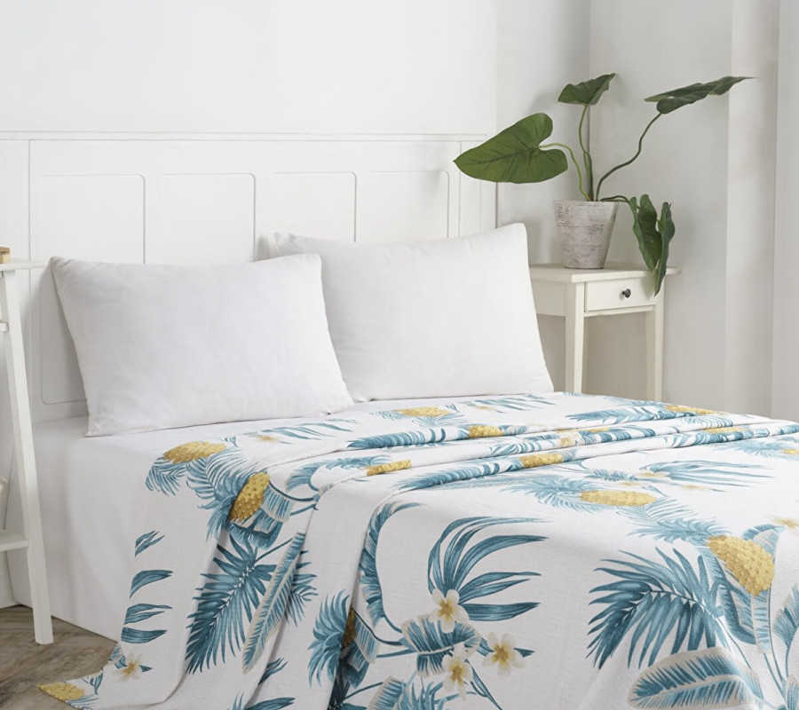 Покривало піке Eponj Home - CustomAnanas beyaz білий вафельне 160*235