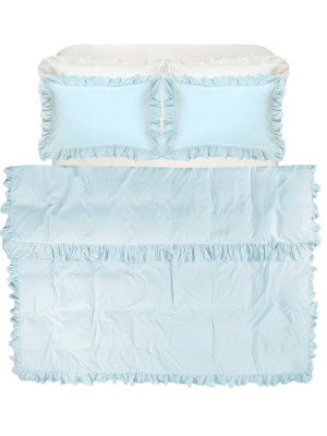 Постільна білизна Lotus Home Washed cotton - Kansas fly plus ментоловий євро