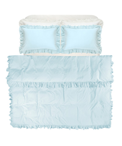 Постільна білизна Lotus Home Washed cotton - Kansas fly plus ментоловий євро