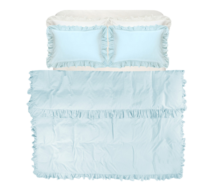 Постільна білизна Lotus Home Washed cotton - Kansas fly plus ментоловий євро