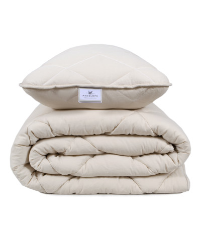Набір ковдра з подушкою Penelope - Colors in Comfort cream кремовий полуторний