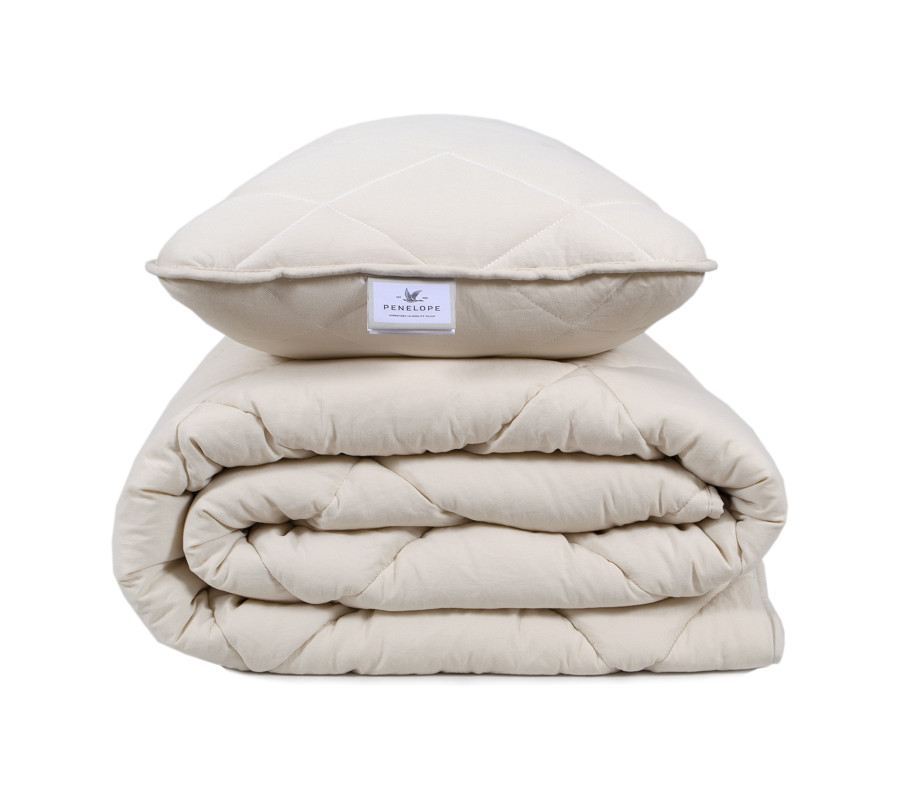 Набір ковдра з подушкою Penelope - Colors in Comfort cream кремовий полуторний