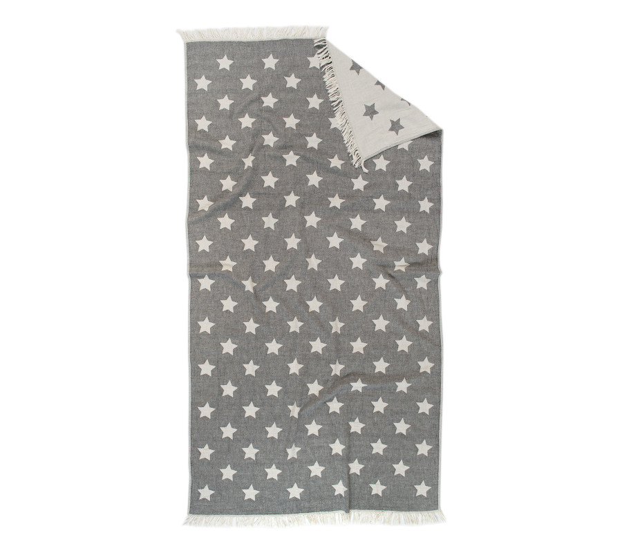Рушник Lotus Home Pestemal - Star 90*160 black чорний