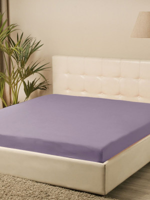 Простирадло трикотажне на резинці Iris Home - Ліловий 160*200+25