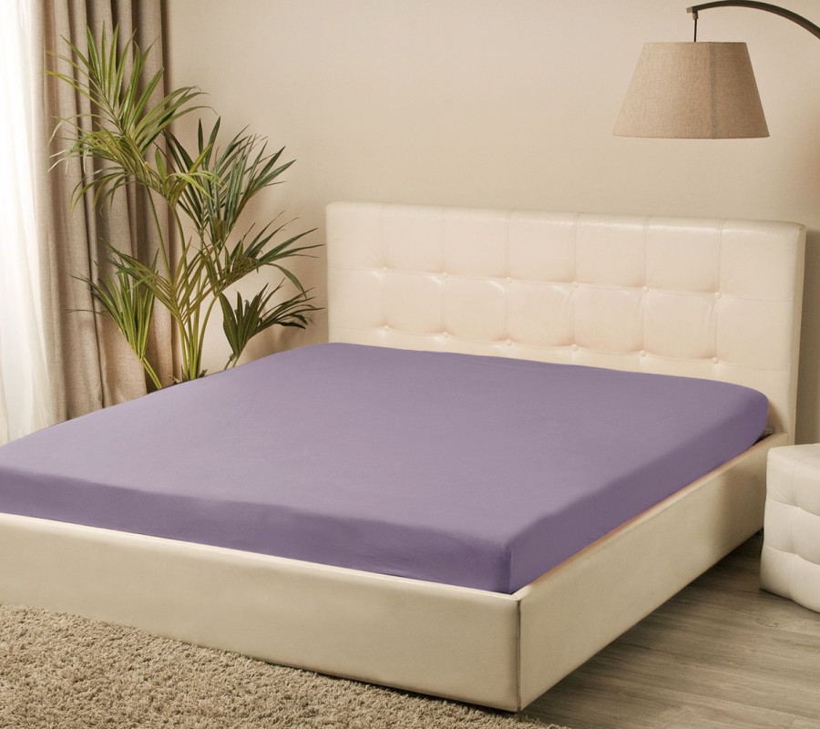 Простирадло трикотажне на резинці Iris Home - Ліловий 160*200+25