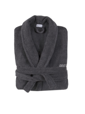 Халат махровий unisex Lotus Home - Basic Soft private line графіт L Халат махровий unisex Lotus Home - Basic Soft private line графіт L