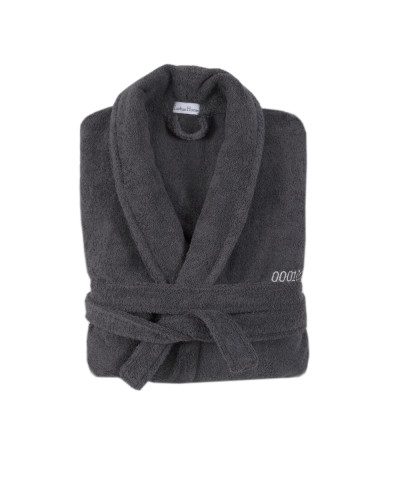 Халат махровий unisex Lotus Home - Basic Soft private line графіт L