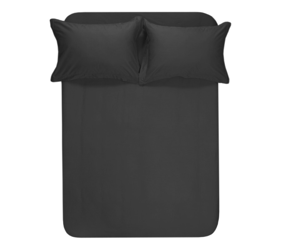 Простирадло з наволочками сатин Lotus Home - Dakota Modern антрацит 240*260+50*70 (2)