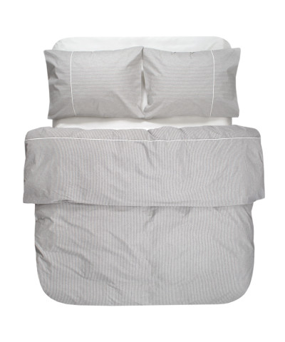 Постільна білизна Lotus Home - Premium Percale Stripe cірий євро