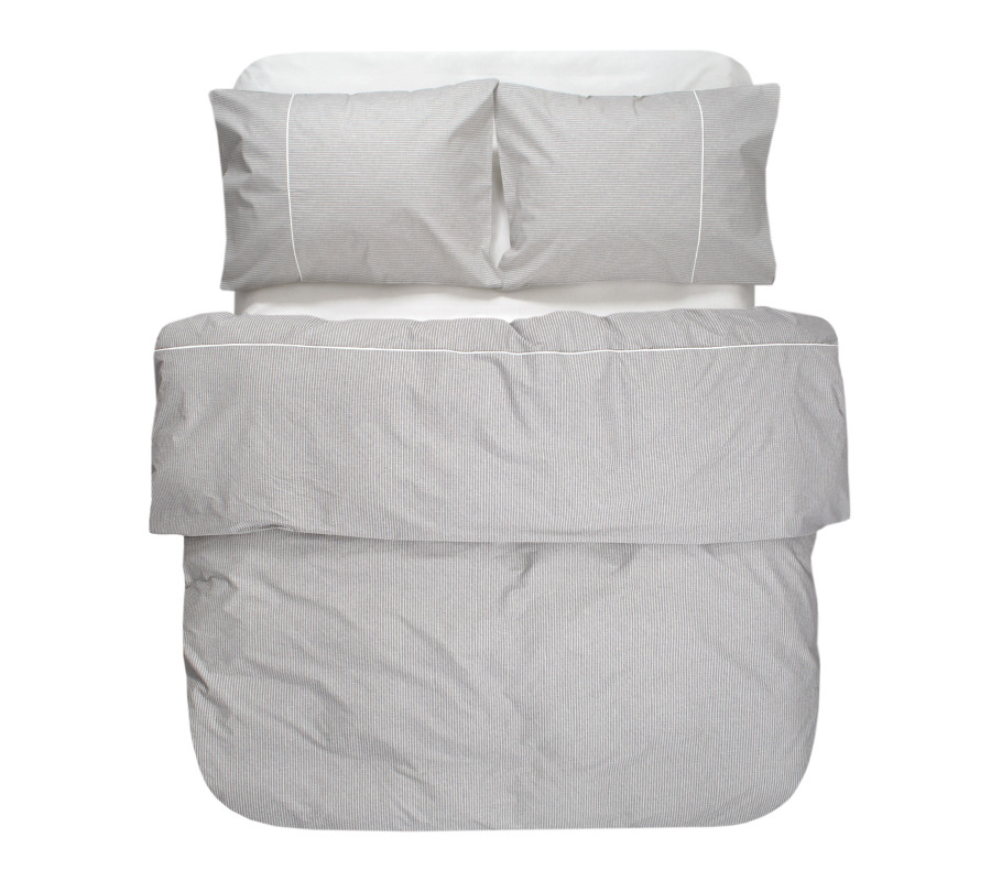 Постільна білизна Lotus Home - Premium Percale Stripe cірий євро Постільна білизна Lotus Home - Premium Percale Stripe cірий євро