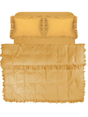 Постільна білизна Lotus Home Washed cotton - Kansas fly гірчичний євро