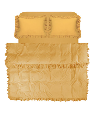 Постільна білизна Lotus Home Washed cotton - Kansas fly гірчичний євро
