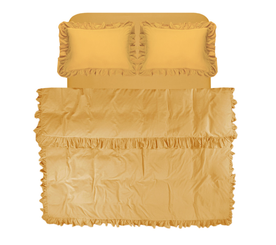 Постільна білизна Lotus Home Washed cotton - Kansas fly гірчичний євро