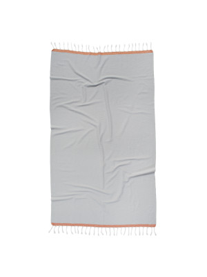 Рушник Barine Pestemal - Basak 95*165 Light Grey-Orange сірий-помаранчевий