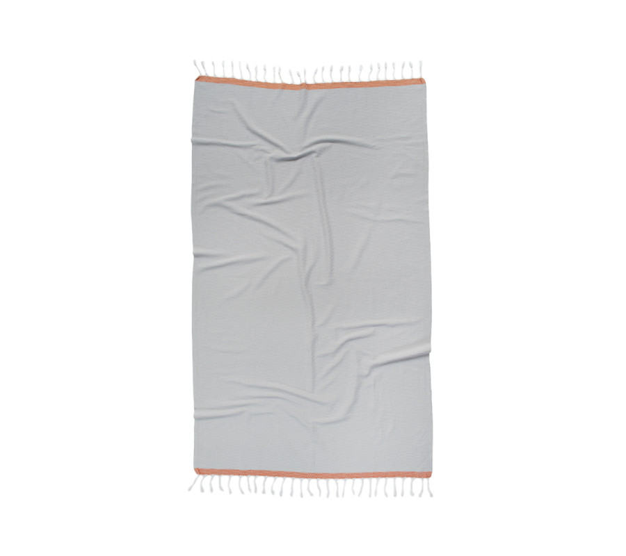 Рушник Barine Pestemal - Basak 95*165 Light Grey-Orange сірий-помаранчевий