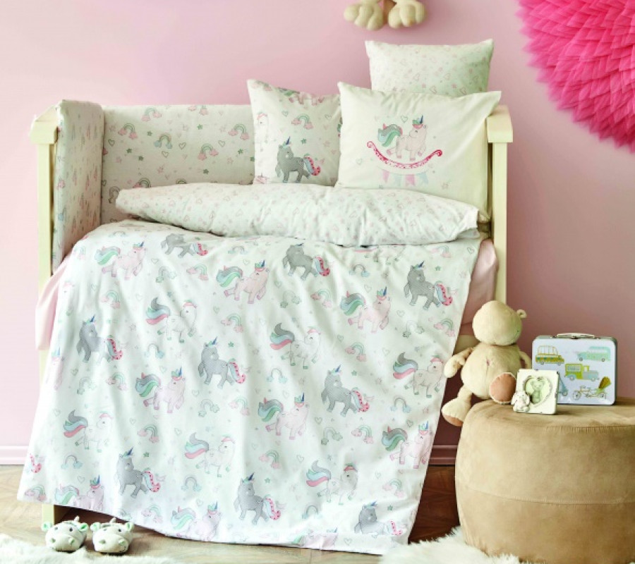 Дитячий набір в ліжечко для немовлят Karaca Home - Digna pembe рожевий (10 предметів)
