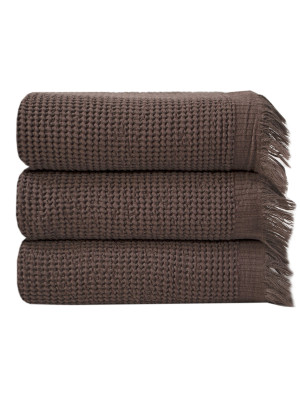 Рушник Lotus Home - Rius dark brown темно-коричневий 50*100
