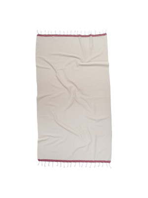 Рушник Barine Pestemal - Basak 95*165 Beige-Marsala бежевий-марсала