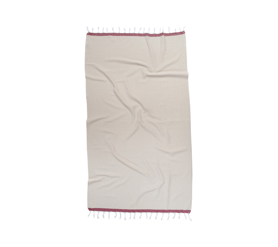 Рушник Barine Pestemal - Basak 95*165 Beige-Marsala бежевий-марсала