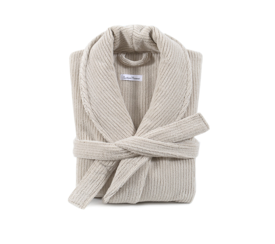 Халат unisex Lotus Home - Bold New Microcotton beige махровий 2XL