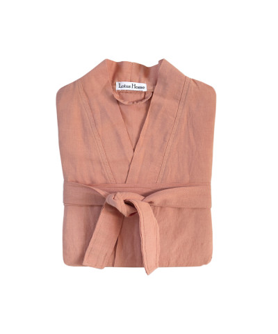 Халат-кімоно з льону Lotus Home - Madrida лососевий L/XL