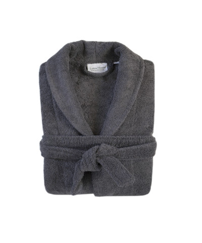 Халат махровий unisex Lotus Home - Basic Line antrasit L